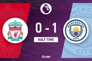 Hiệp một - Liverpool 0-1 Manchester City hỗ trợ Stones và ghi bàn thắng giúp Manchester City dẫn trước 4-1 sau giờ nghỉ giải lao.